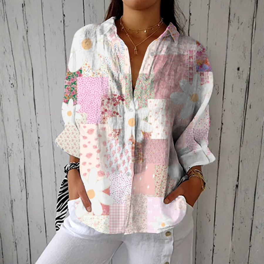 Aurora | Pastel Patchwork Blouse