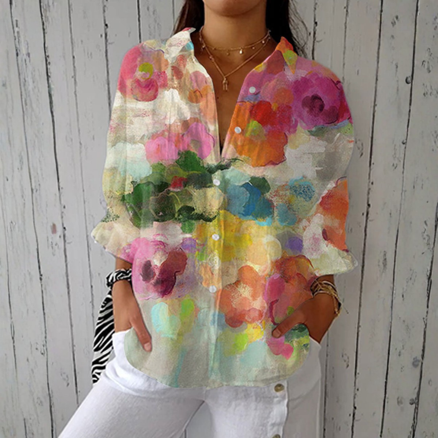 Ines | Watercolour Floral Blouse