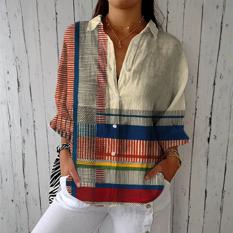 Viviana | Artistic Block Print Blouse