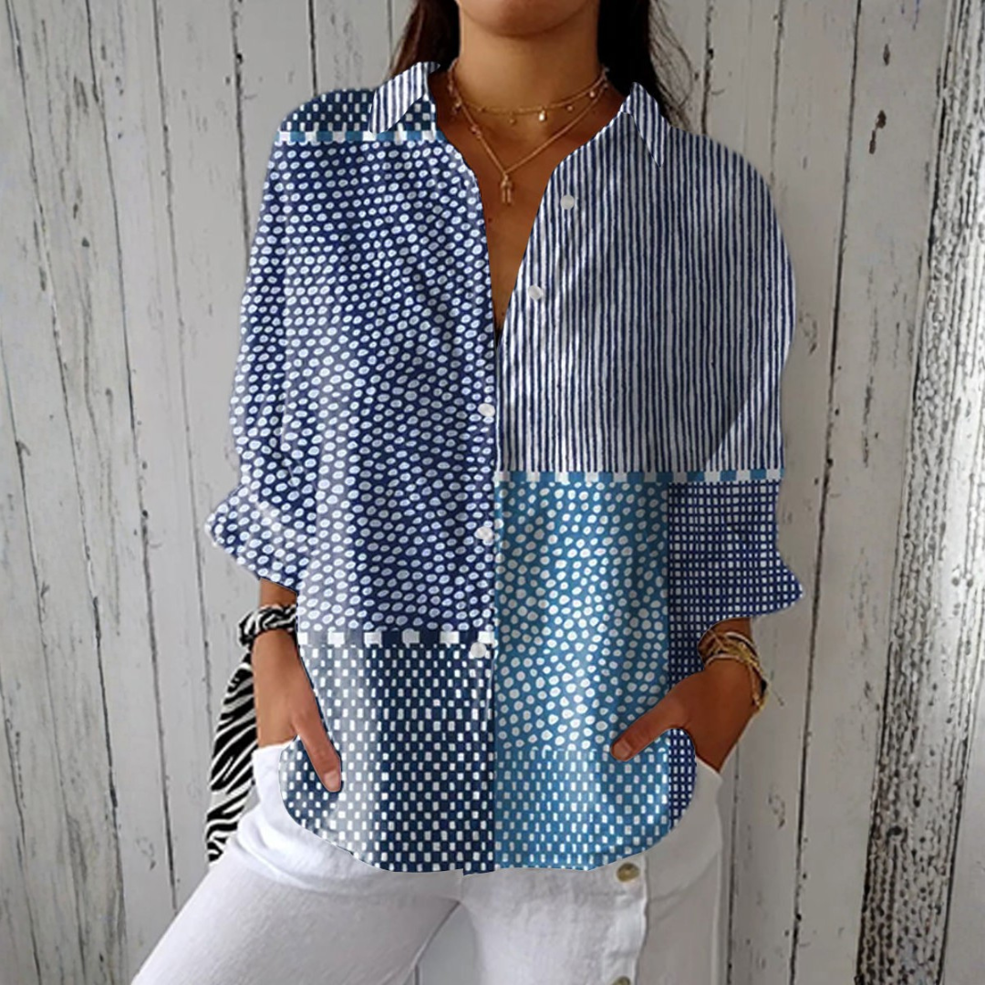 Denise | Ocean Patchwork Blouse